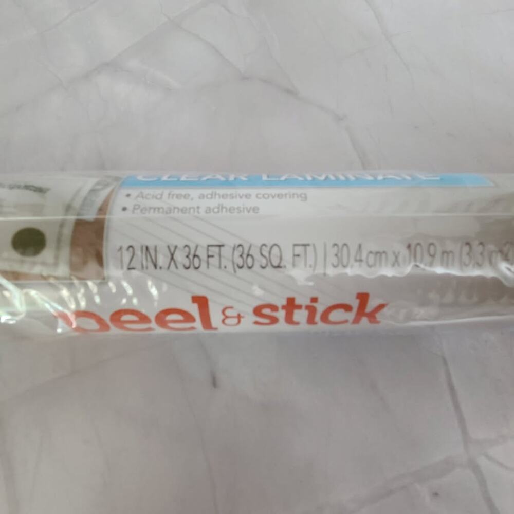 Laminate Duck Peel & Stick Clear 12 x 36 ft - 1 roll New Sealed - Picture 3 of 6